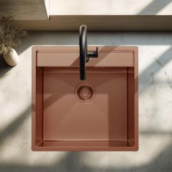 Pure.Sink Luxion Copper sink 51x50 cm Tapwing with tap hole PLX5150T-62