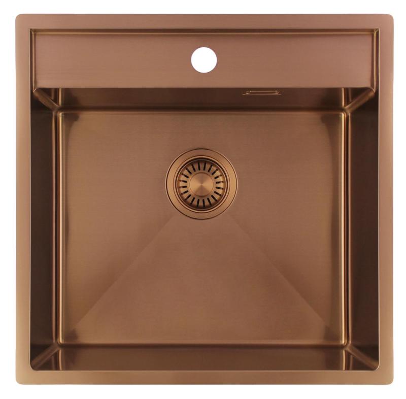 Pure.Sink Luxion Copper sink 51x50 cm Tapwing with tap hole PLX5150T-62