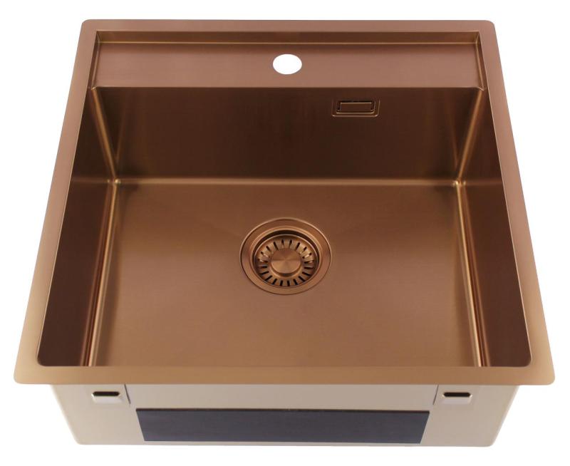 Pure.Sink Luxion Copper sink 51x50 cm Tapwing with tap hole PLX5150T-62