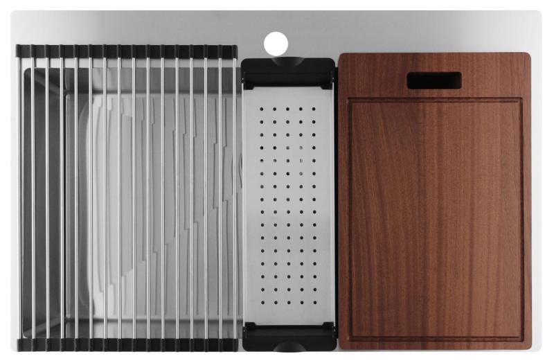 Pure.Sink Luxion Large stainless steel sink 78x50 cm Tapwing with tap hole PLX7850T-02