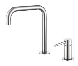 Pure.Sink Luxion 2-hole solid stainless steel kitchen faucet with U spout PLX2HU-02