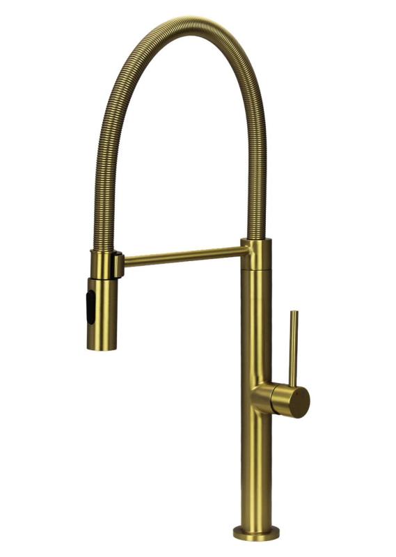 Pure.Sink Luxion Gold kitchen faucet with flexible spout and 2 spray modes PLXFLEX-60