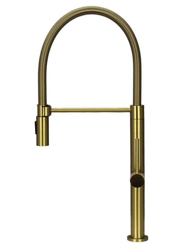 Pure.Sink Luxion Gold kitchen faucet with flexible spout and 2 spray modes PLXFLEX-60