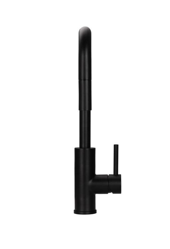 Pure.Sink Luxion Matt black square kitchen faucet with pull-out spout PLXSQUA-10