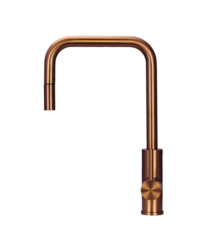 Pure.Sink Luxion Copper kitchen faucet square with pull-out spout PLXSQUA-62
