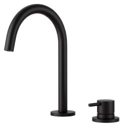 Pure.Sink Luxion 2-hole Matte Black kitchen faucet with round spout PLX2HR-10
