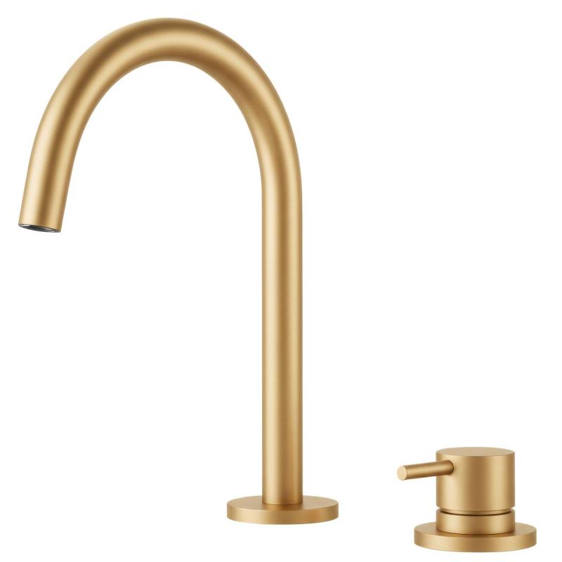 Pure.Sink Luxion 2-hole Gold kitchen faucet with round spout PLX2HR-60