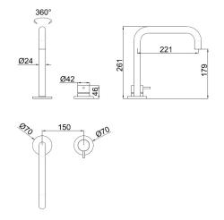 Pure.Sink Luxion 2-hole Matte Black kitchen faucet with U spout PLX2HU-10