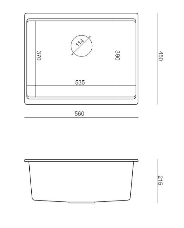 Quadri Newport II granite undermount beige sink 560x450mm with copper plug and drain cap 1208971764
