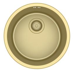 Pure.Sink Rondo Golden Round Sink flush mount, undermount and top mount 38 cm PRN38-60