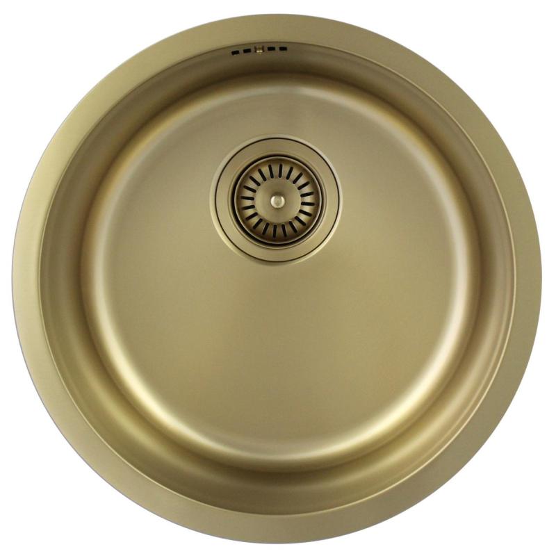 Pure.Sink Rondo Golden Round Sink flush mount, undermount and top mount 38 cm PRN38-60