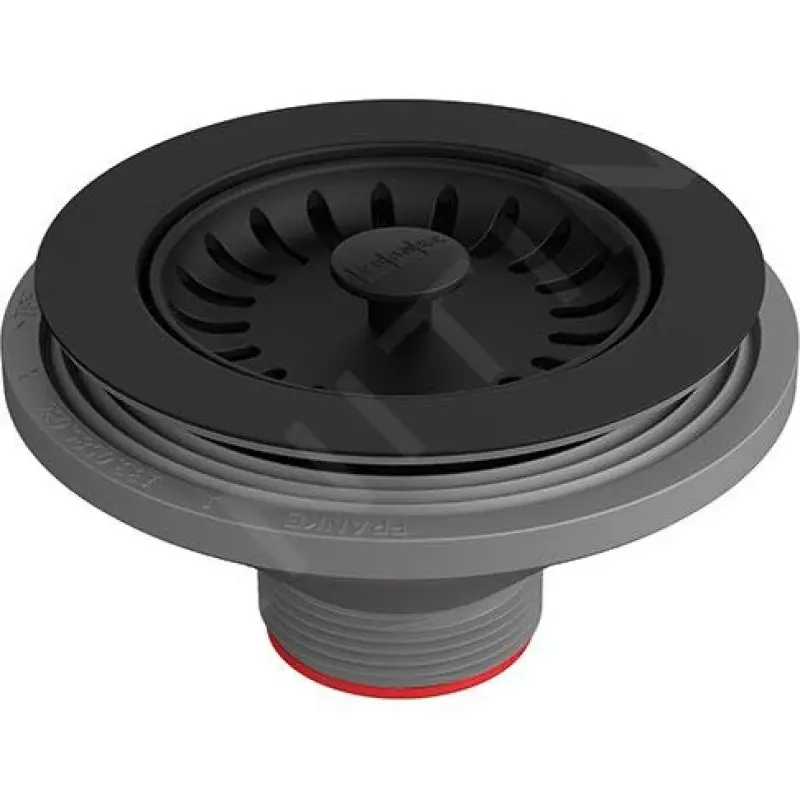 Franke Drain Plug Semi Integral, Fragranite, color Matte black, Franke logo 112.0668.276