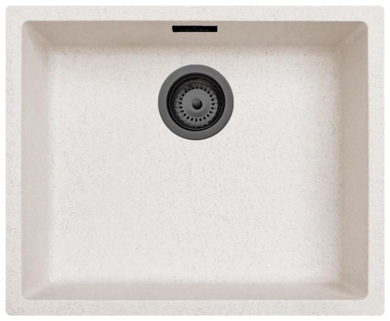 Ausmann Fibre sand white sink 50x40cm undermount, topmount and flush mount with automatic gun metal plug 1208971934
