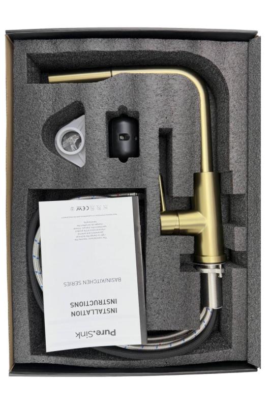 Pure.Sink Elite Steel Spark-S kitchen faucet PVD copper with pull-out spout PS8041-62