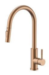 Pure.Sink Elite Steel Stream-S kitchen faucet PVD copper with pull-out spout PS8045-62