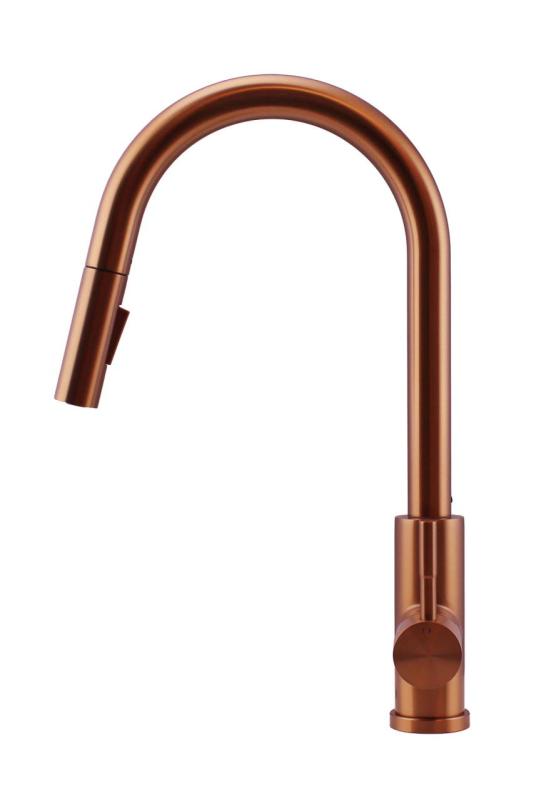 Pure.Sink Elite Steel Stream-S kitchen faucet PVD copper with pull-out spout PS8045-62