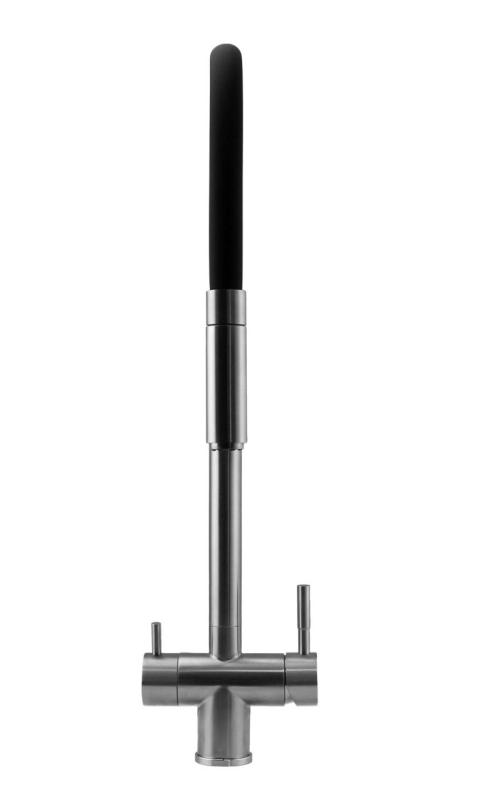 Pure.Sink Elite Steel Flex 3-way Stainless Steel Kitchen Faucet with Flexible Spout and Filtered Water PS8110-02