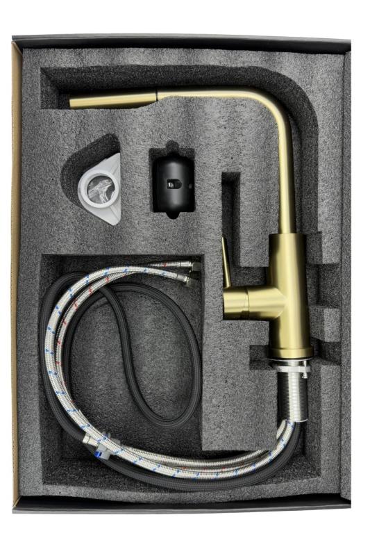 Pure.Sink Elite Steel Pulse-S kitchen faucet PVD copper with pull-out spout and spray mode PS8500-62