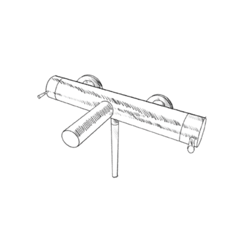 MURO TUA Bath mixer with hand shower set, chrome M1.B2.CR