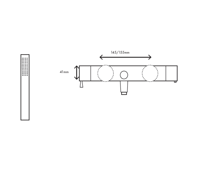 MURO TUA bath thermostat with hand shower set chrome M1.B2TH.CR