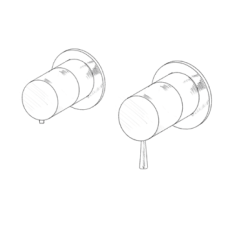 MURO TUA Built-in shower thermostat tap with 2 outlets, chrome M1.B32T.R.CR
