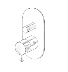 MURO TUA Wall-mounted mixer tap with diverter knob, chrome M1.B32.S.CR