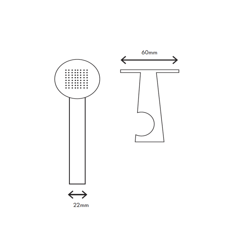 MURO TUA Round hand shower set complete with wall connection chrome M1.BA1.R.CR
