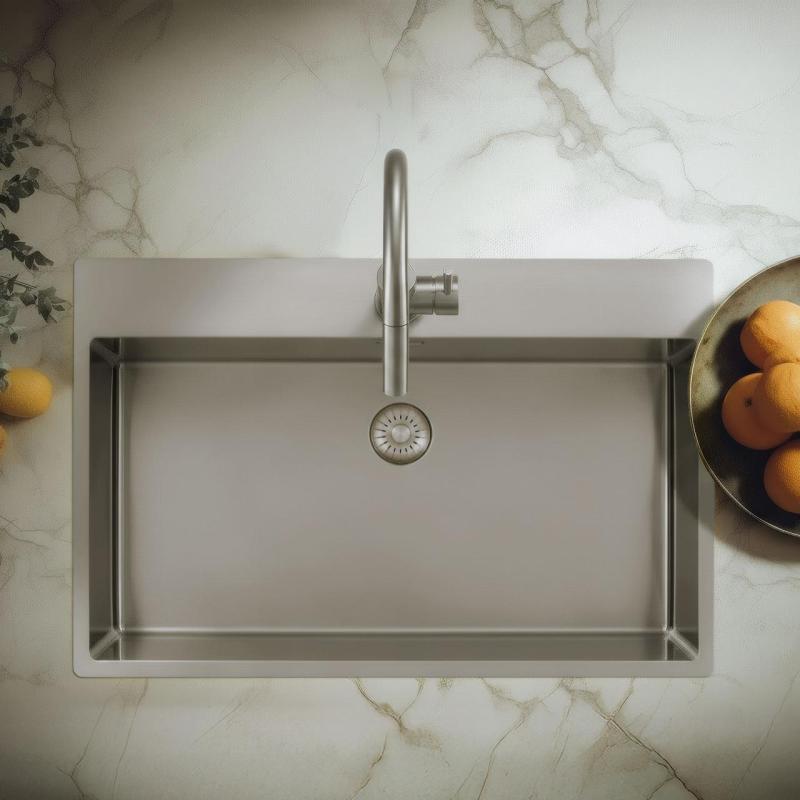 Pure.Sink Exclusivo Stainless Steel Large Sink 75x40cm Tapwing with Faucet Hole BB7540T-02