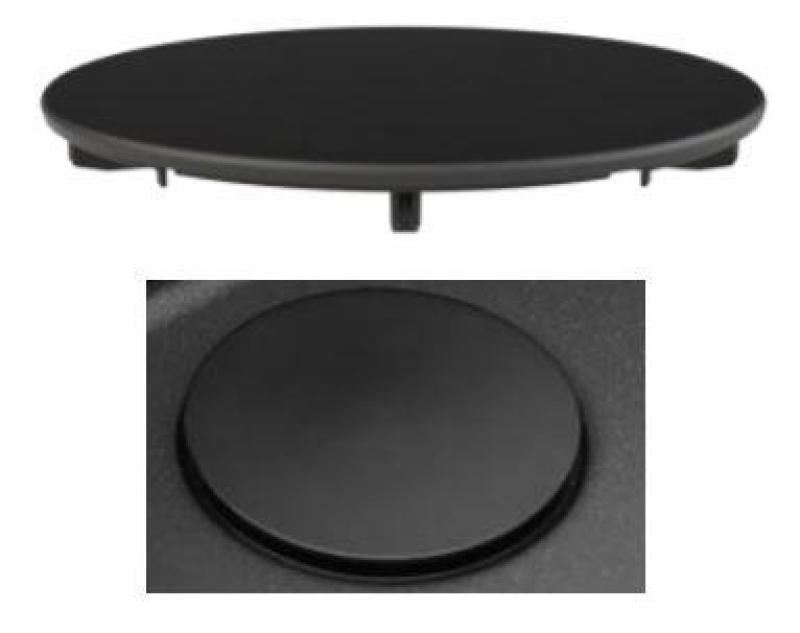 Pure.Sink Universal Drain cover, basket plug cap, Matte Black, round, ground-edge lid for drain WSTCOV-31