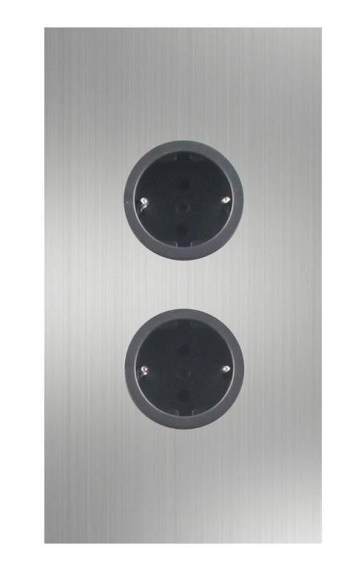 Indux Corner Power strip with 2 grounded outlets, stainless steel 1208972276