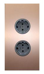 Indux Corner Power strip with 2 sockets, earth connection, copper 1208972279