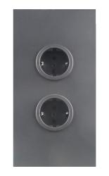 Indux Corner Power strip with 2 sockets, grounded, gun metal 1208972281