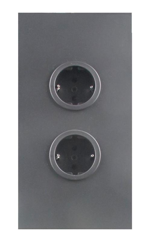 Indux Corner Power strip with 2 sockets, grounded, gun metal 1208972281