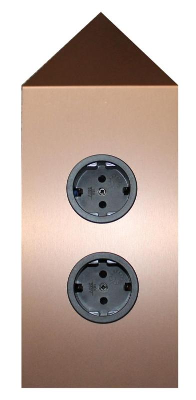 Indux Corner Power strip with 2 sockets, grounded, corner, copper 1208972287