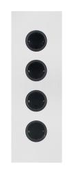 Indux Corner Power strip with 4 sockets, grounded, white 1208972289