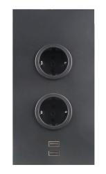 Indux Corner Energy column with 2 grounded sockets and 2 x USB charger Black 1208972297