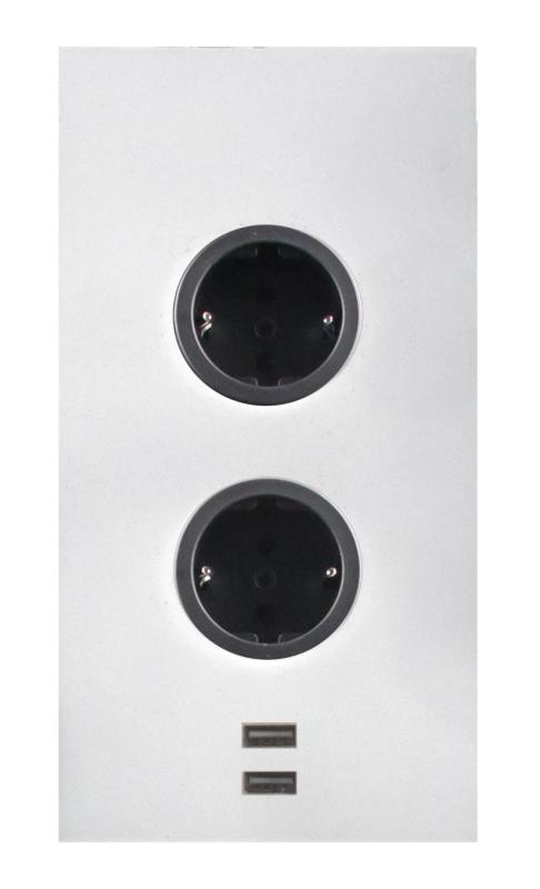 Indux Corner Energy column with 2 grounded outlets and 2 x USB charger White 1208972298