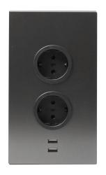 Indux Corner Energy column with 2 grounded outlets and 2 x USB charger Gun metal 1208972299