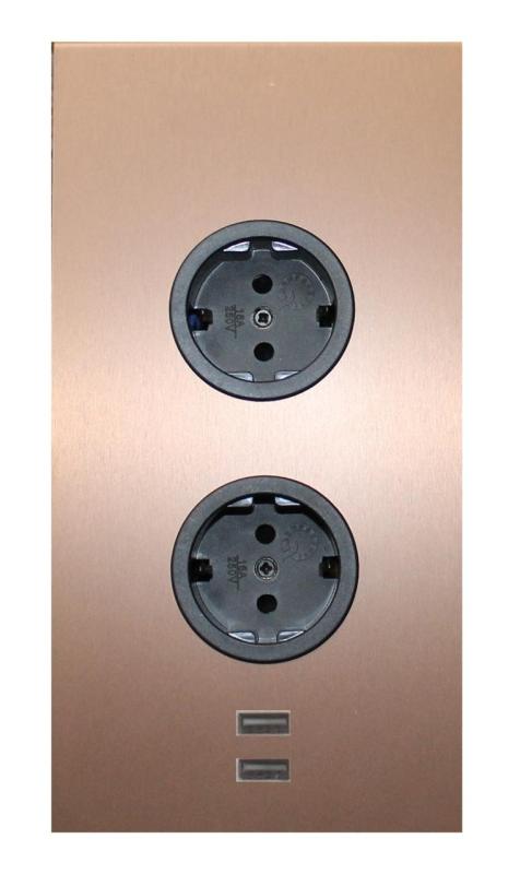 Indux Corner Energy column with 2 grounded sockets and 2 x USB charger Copper 1208972300