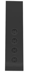 Indux Corner Power strip with 4 sockets, grounded, black 1208972307