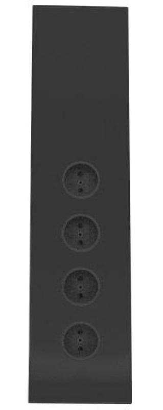 Indux Corner Power strip with 4 sockets, grounded, black 1208972307