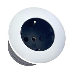 Indux Round Built-in Socket with 1 Outlet Grounded White 1208972314