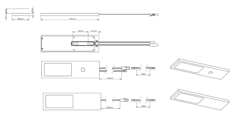 Indux Solin Kitchen Surface Mount Multi Tone LED Set 2 Spotlights x 3.6 W Aluminum 1208972340