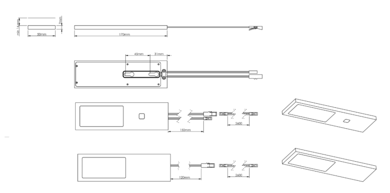 Indux Lino Kitchen Surface Mount LED Spot 4W Black 1208972389