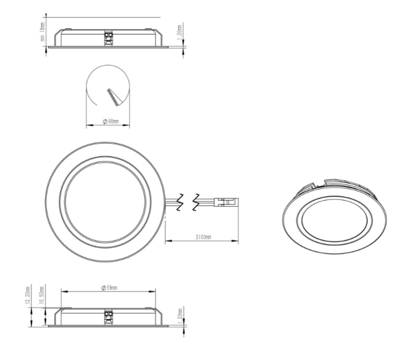 Indux Luma Built-in kitchen Multi Tone LED Set 2 Spotlights Stainless steel look 1208972400