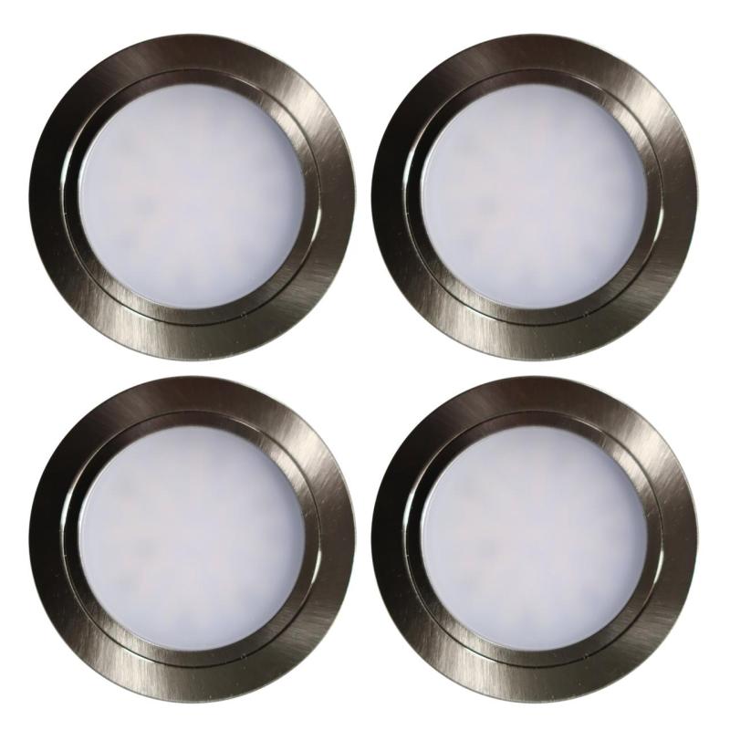 Indux Luma Built-in kitchen Multi Tone LED Set 4 Spots Stainless steel look 1208972402