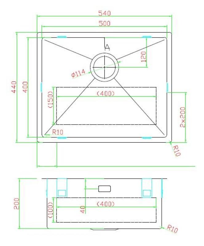 Pure.Sink Luxion PVD Antique Bronze sink 50x40 cm undermount, flush mount, and top mount with bottom rack PLX5040-64
