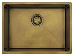 Pure.Sink Luxion PVD Antique Bronze sink 55x40 cm undermount, flush mount, and top mount with bottom rack PLX5540-64