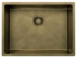 Pure.Sink Luxion PVD Antique Bronze sink 55x40 cm undermount, flush mount, and top mount with bottom rack PLX5540-64