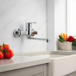 Aquanello Casa Single-lever Kitchen Wall Tap Chrome with 20 cm spout CR-1420-CS